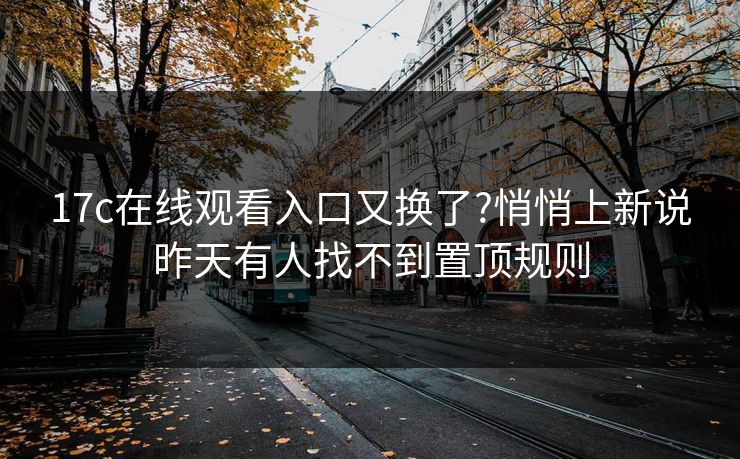 17c在线观看入口又换了?悄悄上新说昨天有人找不到置顶规则-第1张图片-杏吧最新直播平台入口
