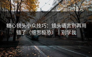 糖心镜头小众技巧：镜头语言别再用错了（细思极恐）｜别学我