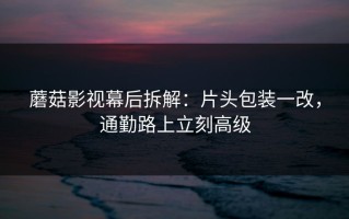 蘑菇影视幕后拆解：片头包装一改，通勤路上立刻高级