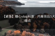 【紧急】糖心vlog科普：内幕背后5大爆点