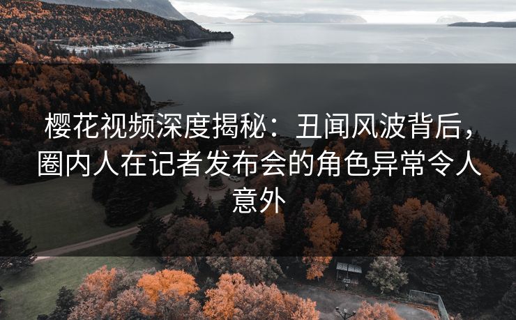 樱花视频深度揭秘：丑闻风波背后，圈内人在记者发布会的角色异常令人意外-第1张图片-杏吧最新直播平台入口